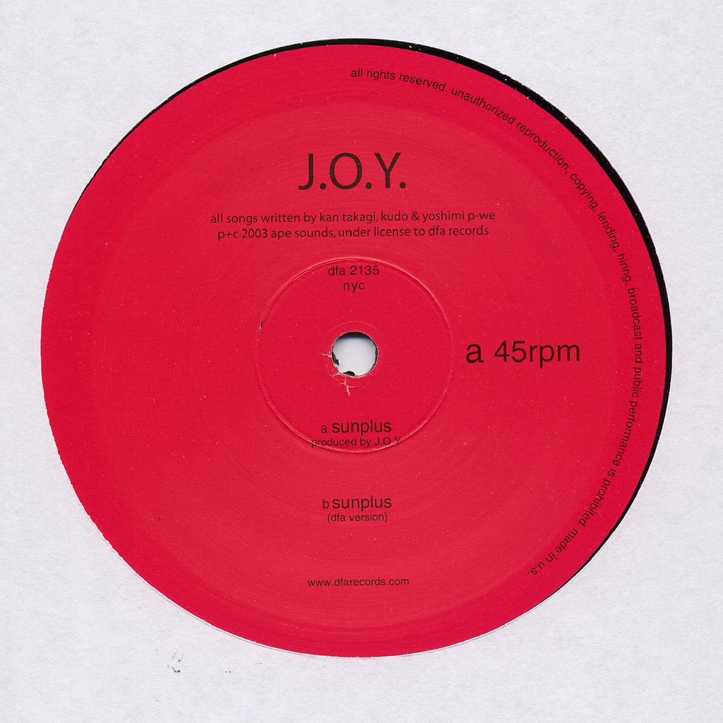 J.O.Y. - Sunplus 12"