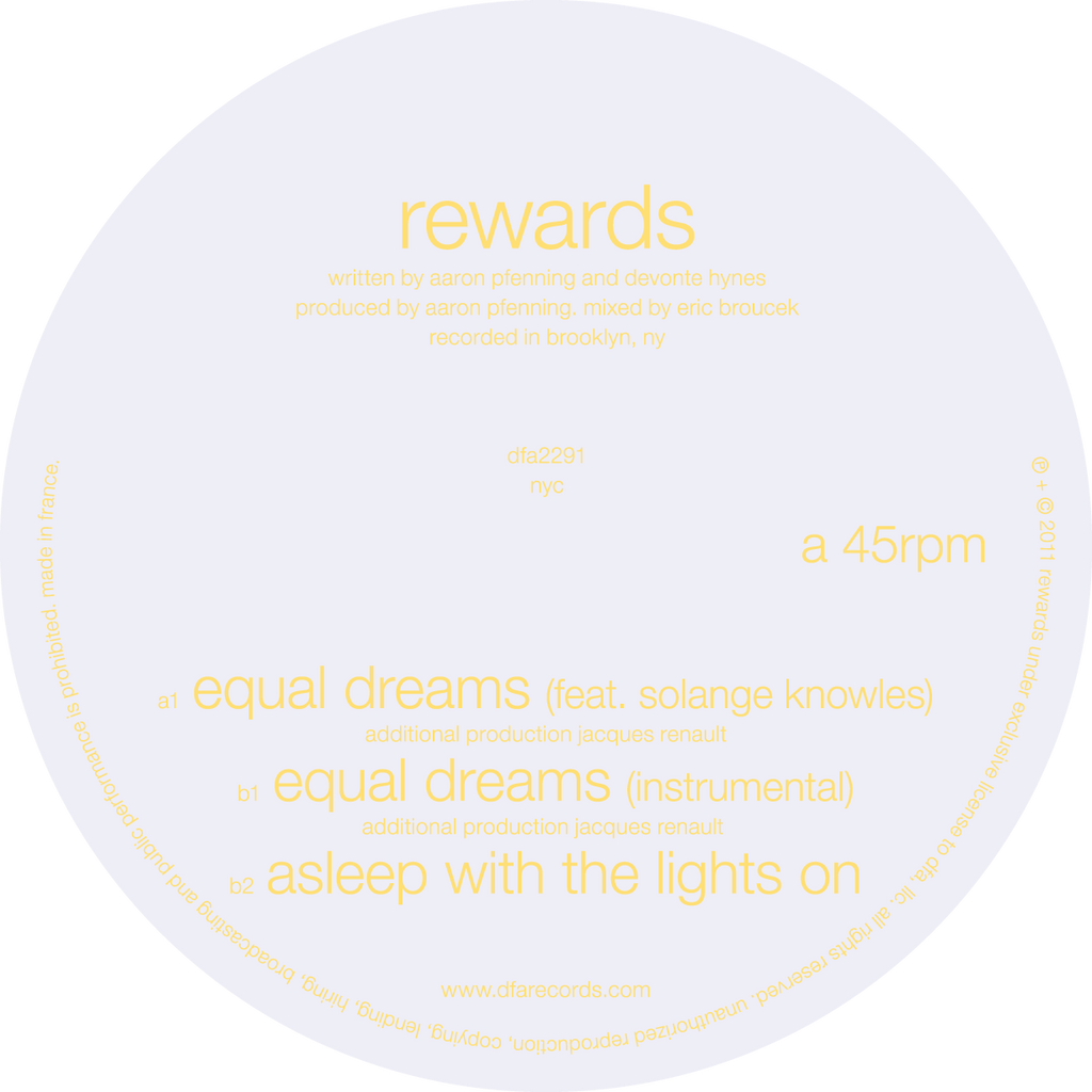 Rewards - Equal Dreams 12" w/ Solange & Dev Hynes
