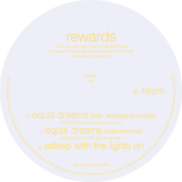 Rewards - Equal Dreams 12" w/ Solange & Dev Hynes