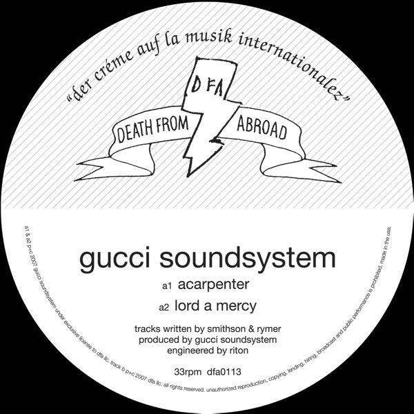 Death From Abroad: Gucci Soundsystem - Acarpenter (w/ Joakim Remix) 12"