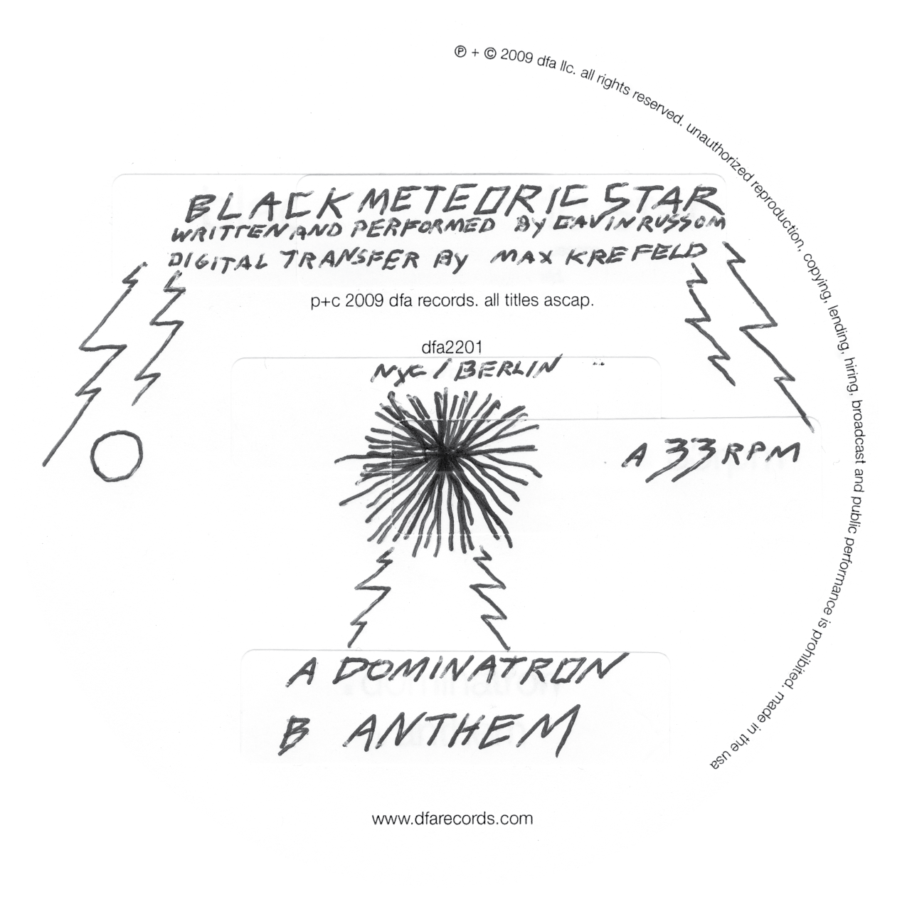 Black Meteoric Star - Dominatron b/w Anthem 12"