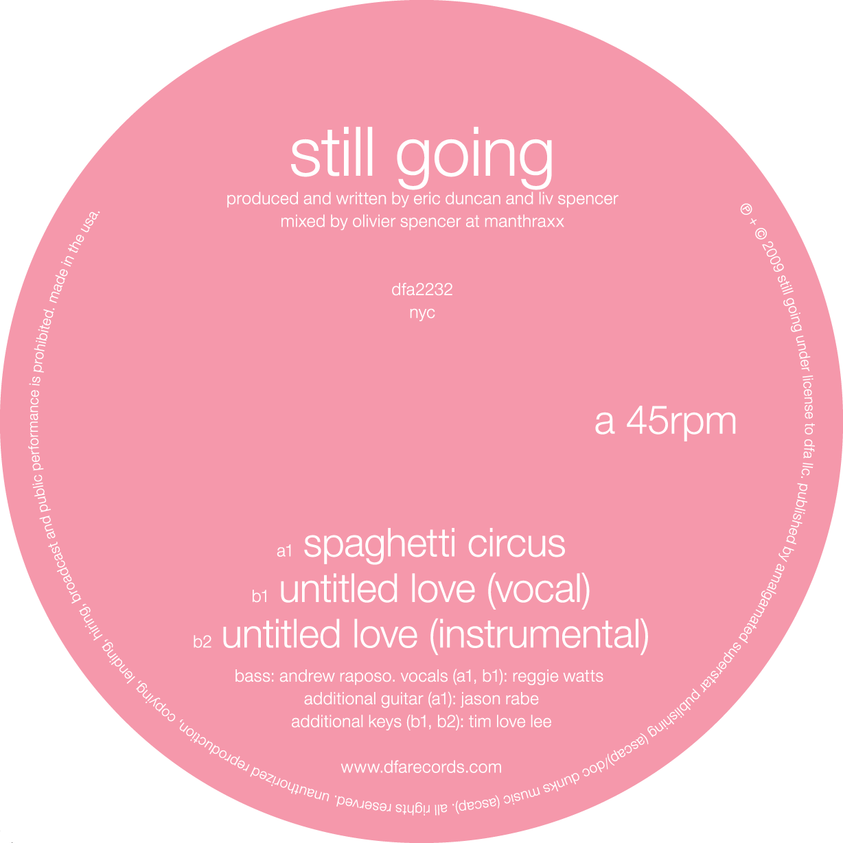 Still Going - Spaghetti Circus (Feat. Reggie Watts) 12"