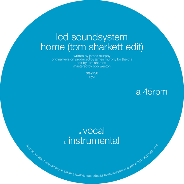 LCD Soundsystem - Home (Tom Sharkett Edit) 12"