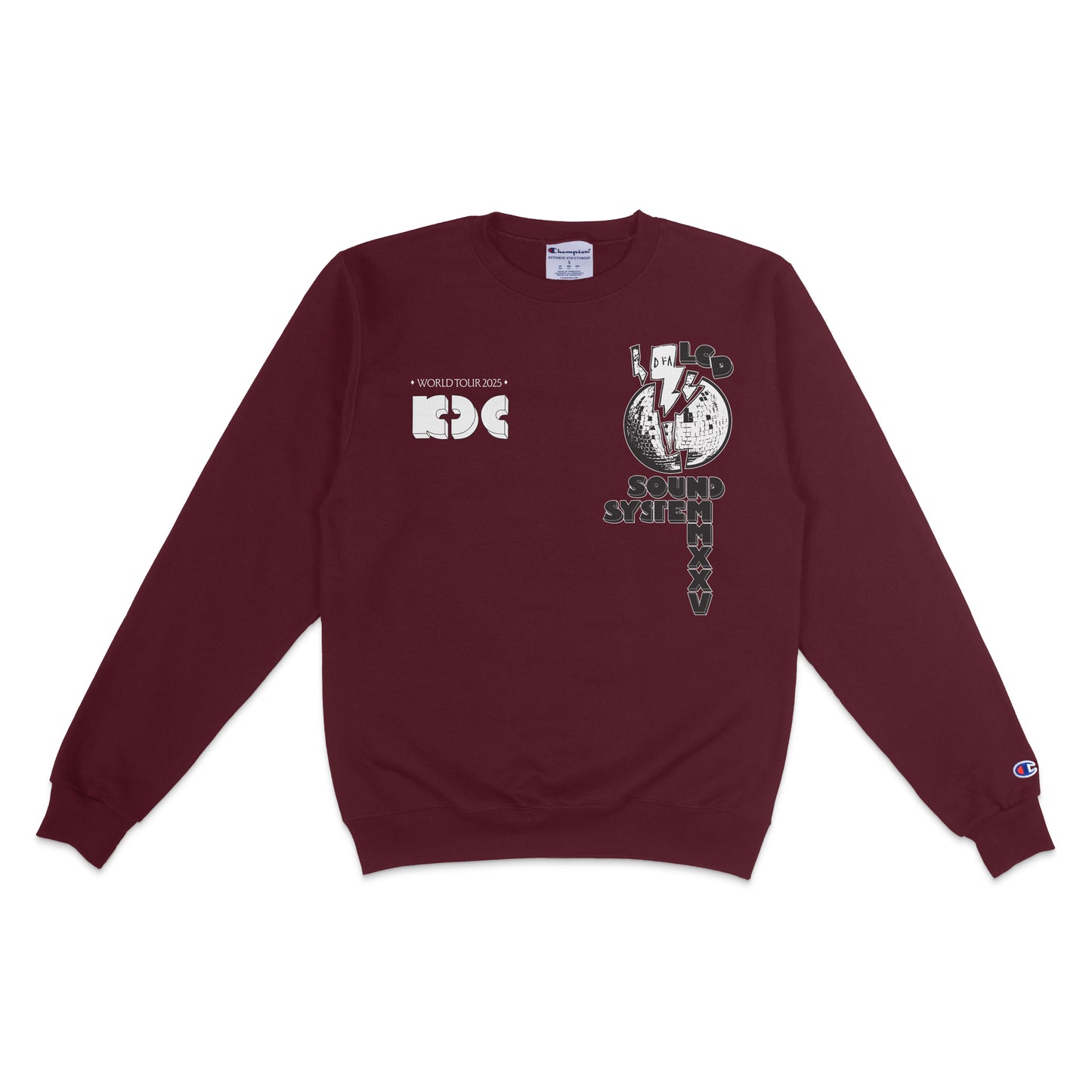 LCD Soundsystem Knockdown Center 2025 Maroon Crewneck Sweatshirt