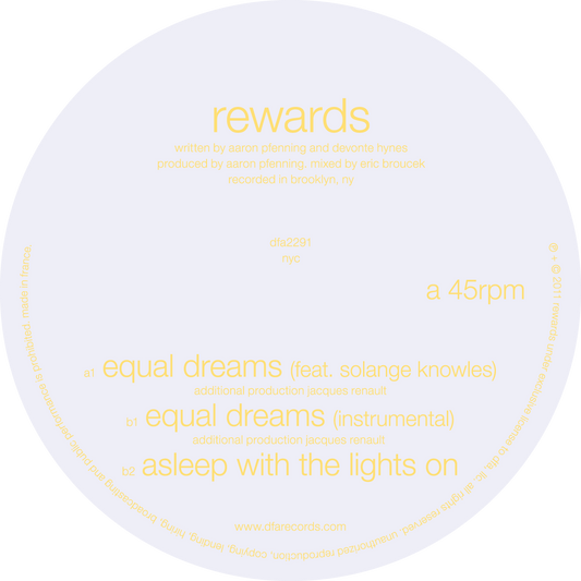 Rewards - Equal Dreams 12" w/ Solange & Dev Hynes