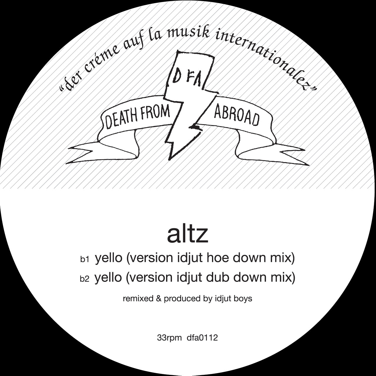 Death From Abroad: Altz - Max Motion (w/ Idjut Boys Remixes) 12"