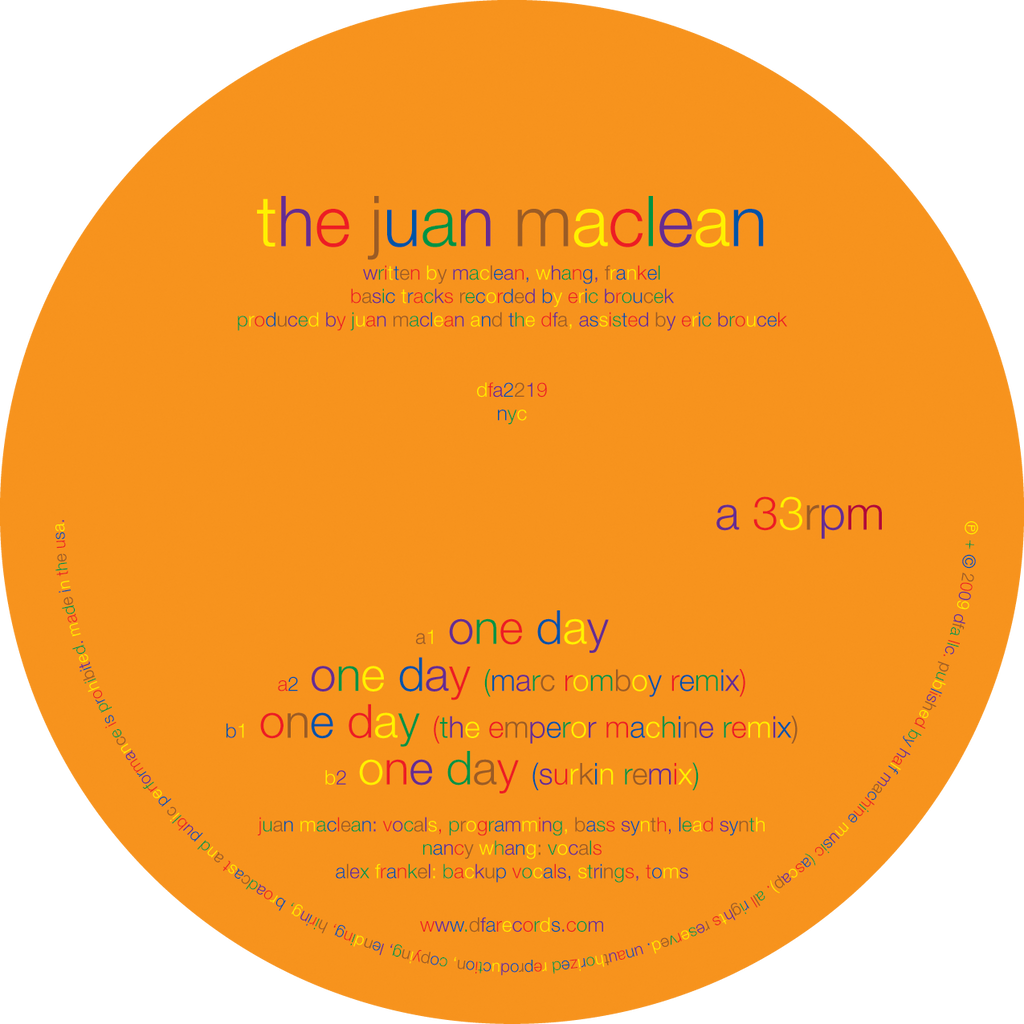 The Juan Maclean - One Day 12"