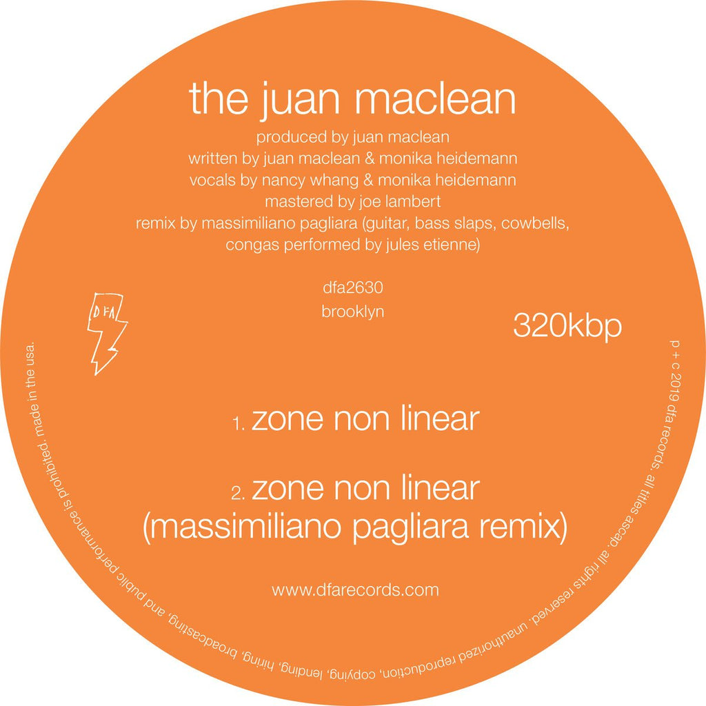 The Juan Maclean - Zone Non Linear 12"